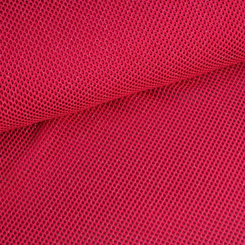 Elastic glitter mesh fabric fuchsia