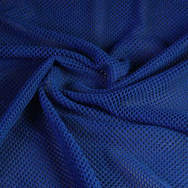 Elastic net fabric glitter cobalt