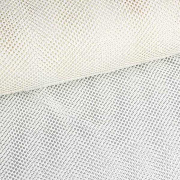 Elastic mesh fabric glitter ecru