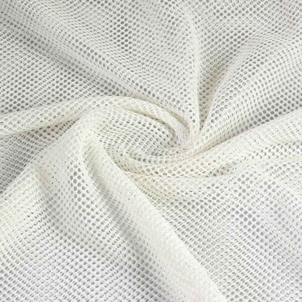 Elastic mesh fabric glitter ecru
