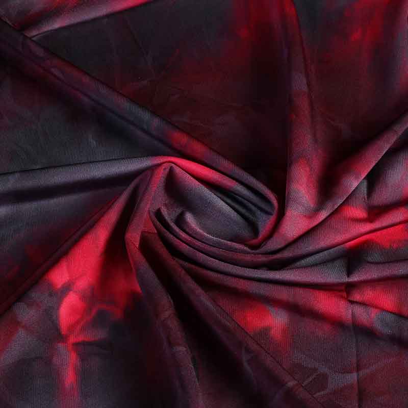 Lycra swimsuit fabric Tye Dye red burgundy