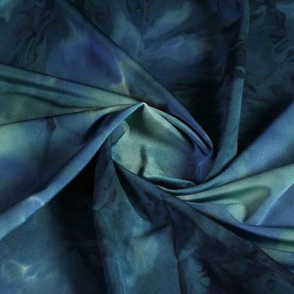 Lycra swimwear fabric tye dye petrol