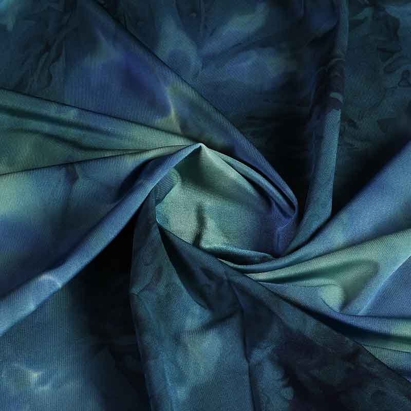 Lycra swimwear fabric tye dye petrol