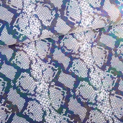 Stretch 4 Way fabric snake foil white
