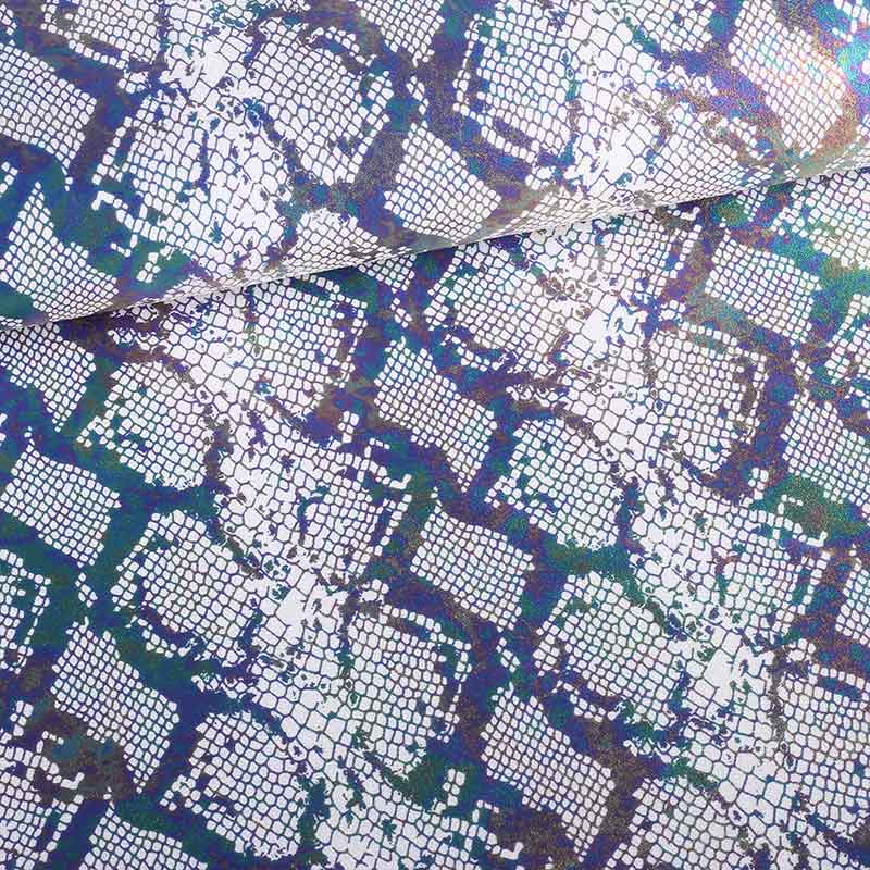 Stretch 4 Way fabric snake foil white