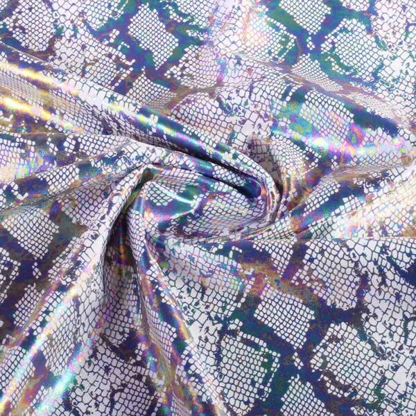 Stretch 4 Way fabric snake foil white