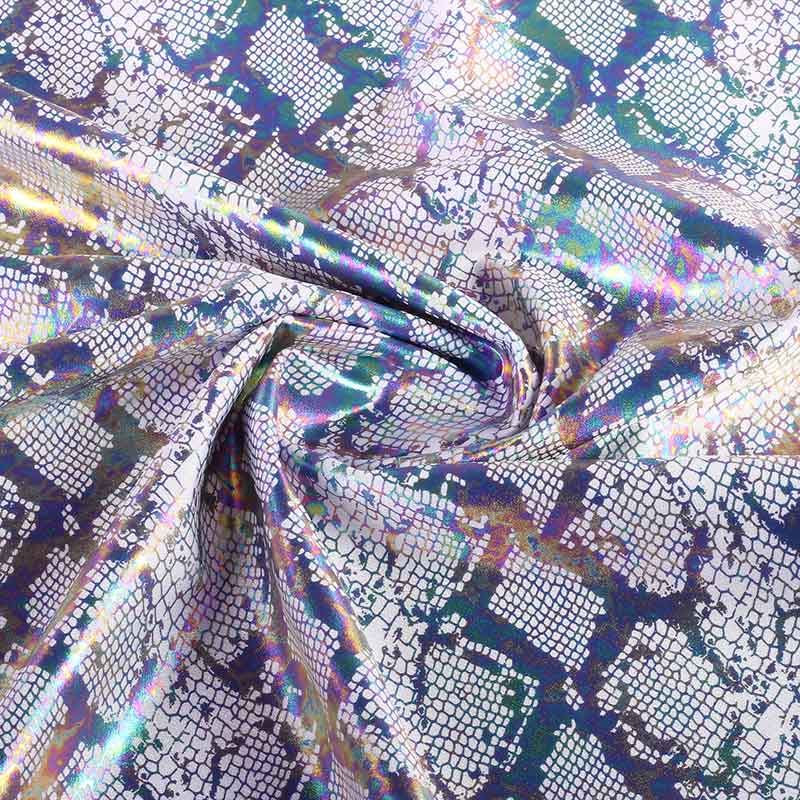 Stretch 4 Way fabric snake foil white