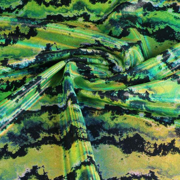 Stretch 4 Way Foil Fabric green