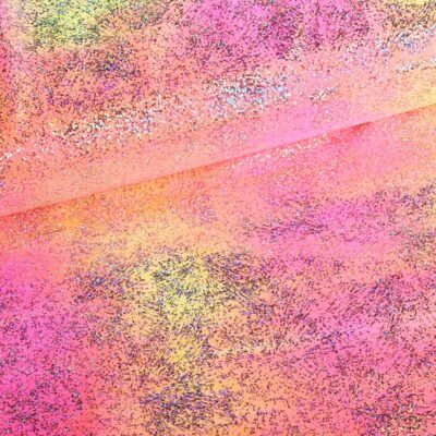 Stretch 4-Way Fabric Tye Dye Foil Multicolor Fuchsia