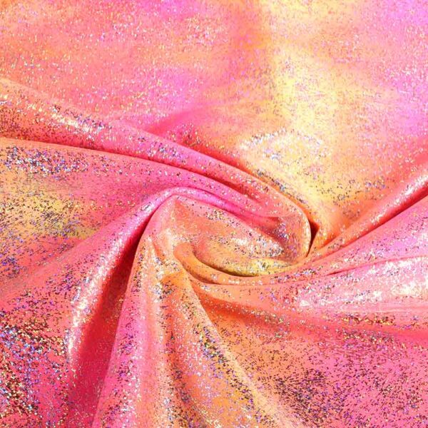Stretch 4-Way Fabric Tye Dye Foil Multicolor Fuchsia