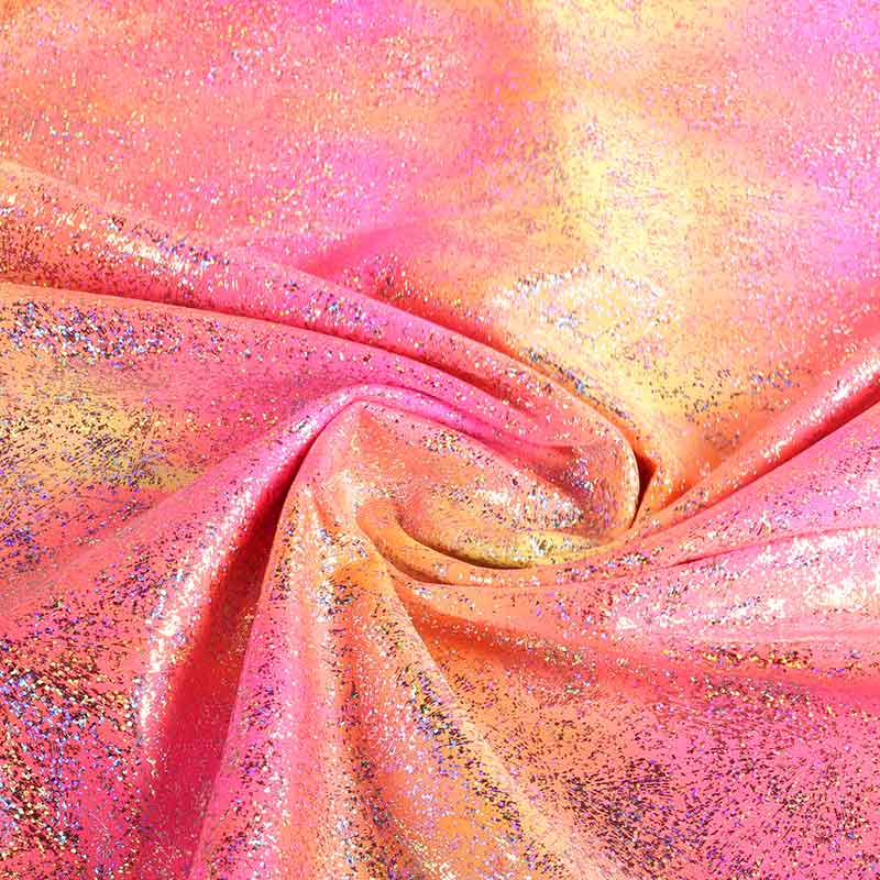 Stretch 4-Way Fabric Tye Dye Foil Multicolor Fuchsia