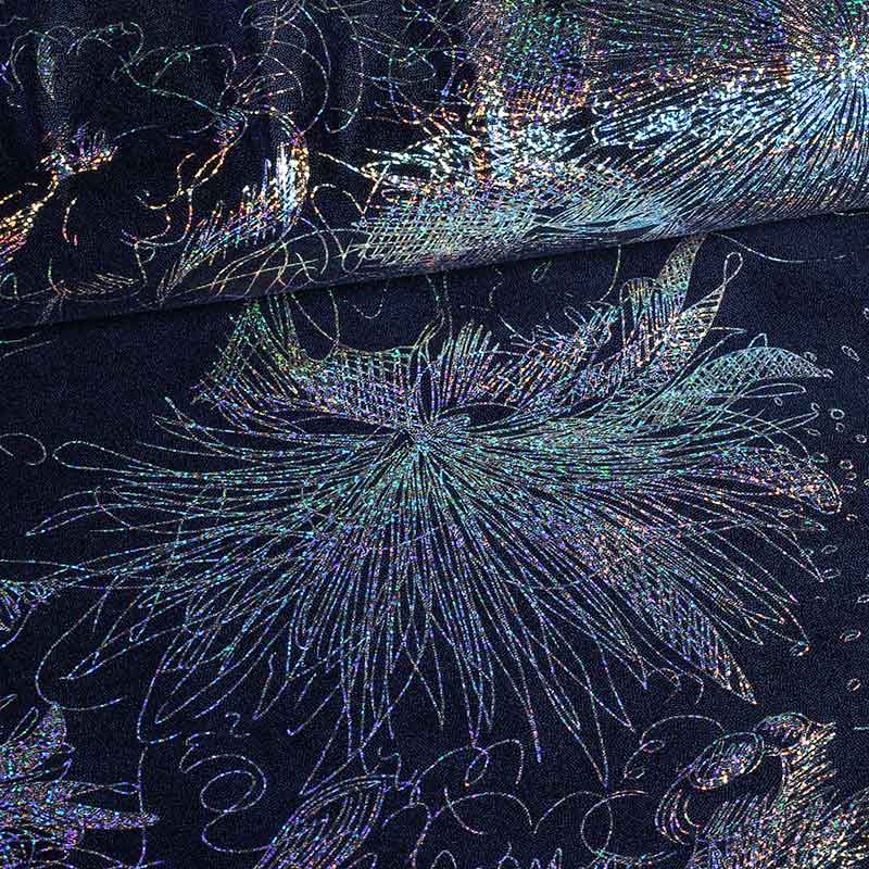 Stretch 4 Way Japan Foil dark blue