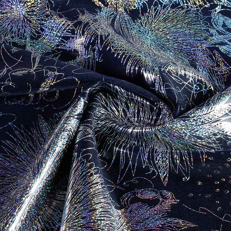 Stretch 4 Way Japan Foil dark blue