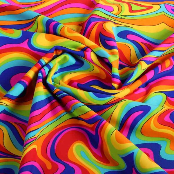 Stretch 4 Way fabric fantasy multicolor
