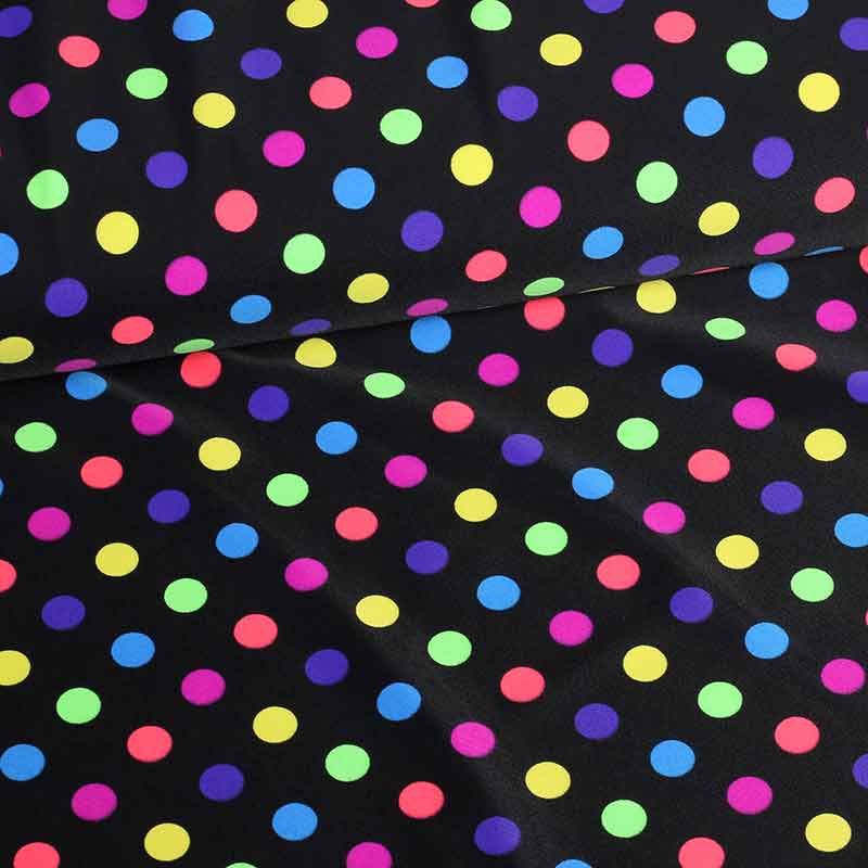 Stretch 4 way fabric clown multicolour spots