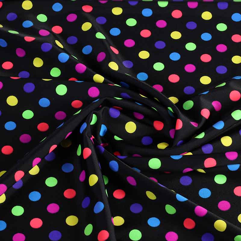 Stretch 4 way fabric clown multicolour spots