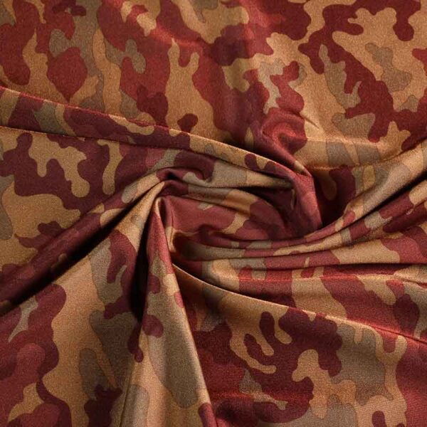 Stretch 4 Way Fabric Camouflage Military Green
