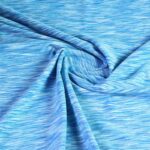 Tricot stretch stof aqua melange