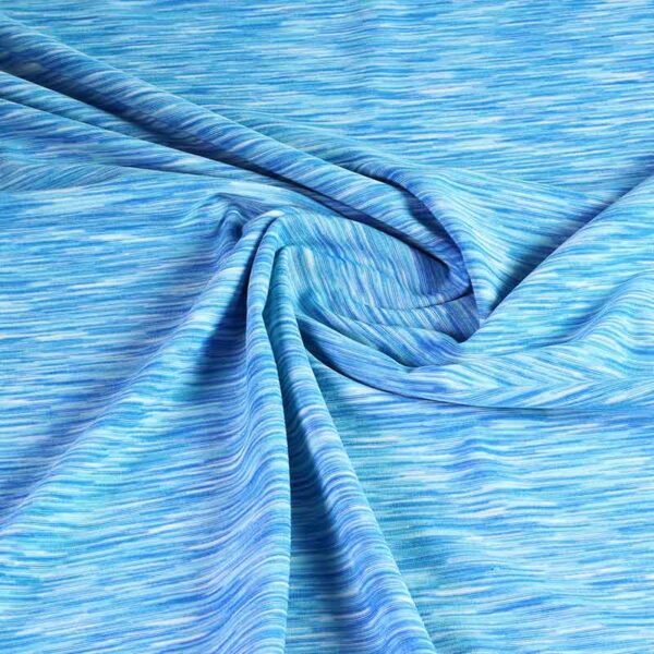 Tricot stretch fabric aqua melange