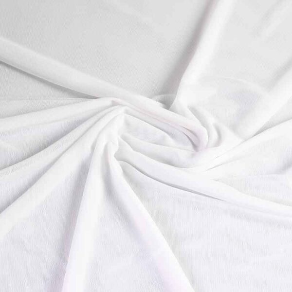 Stretch mesh fabric white
