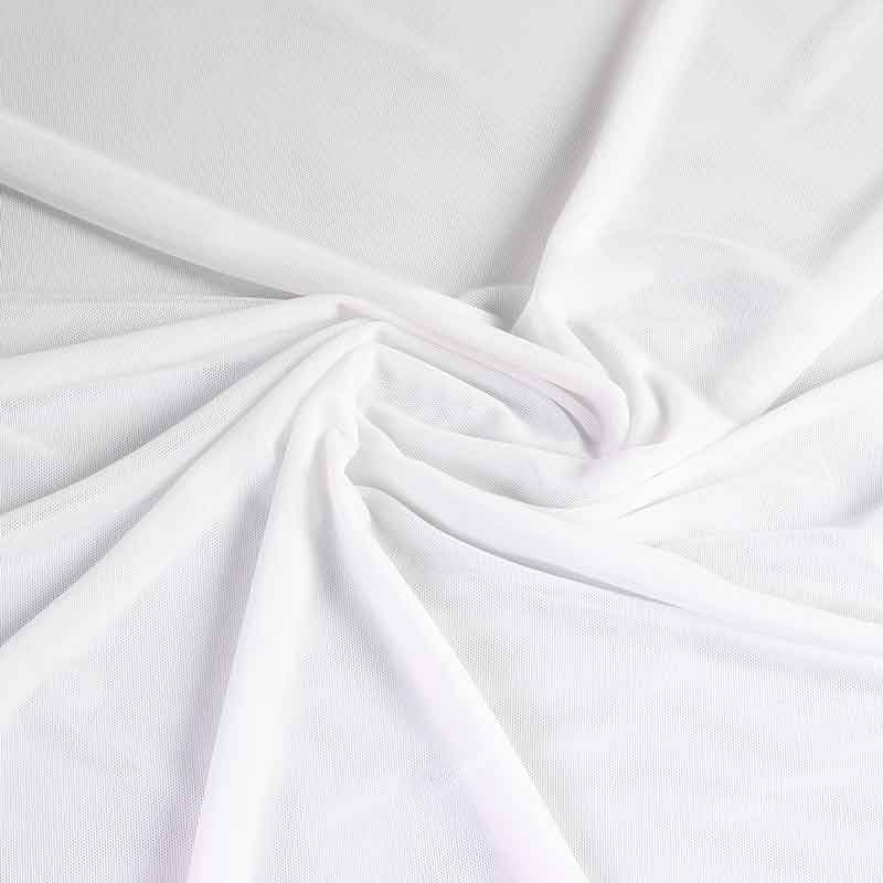 Stretch mesh fabric white