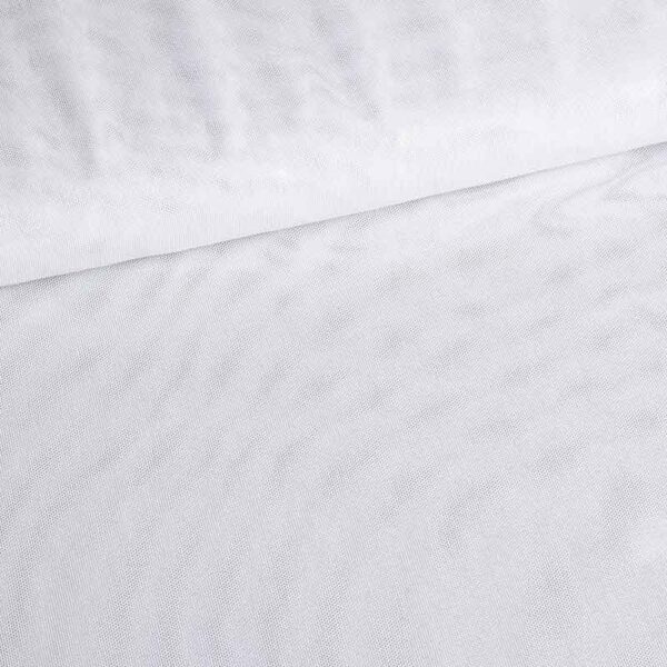 Stretch mesh foil fabric white
