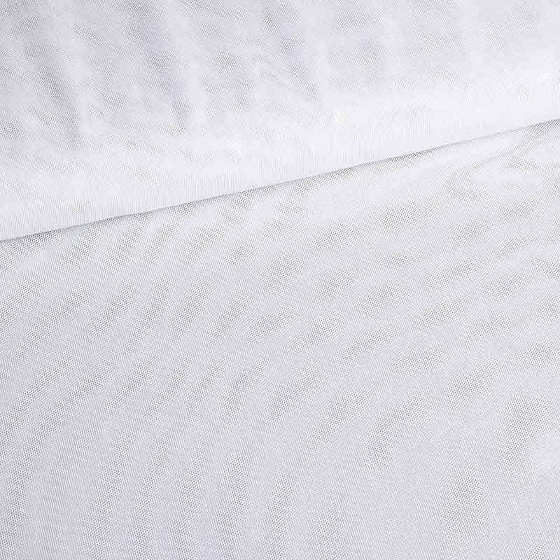 Stretch mesh foil fabric white