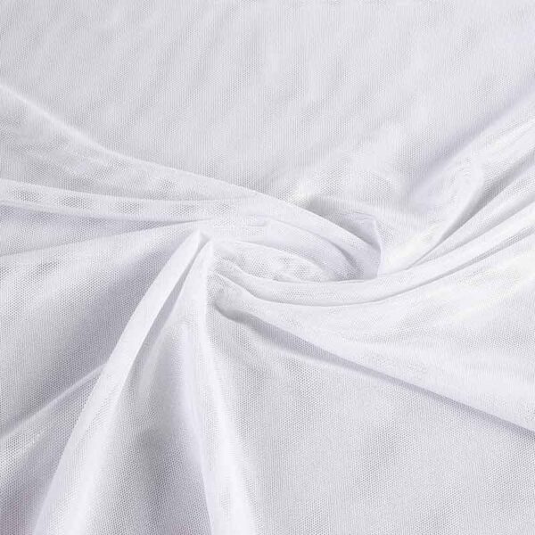 Stretch mesh foil fabric white