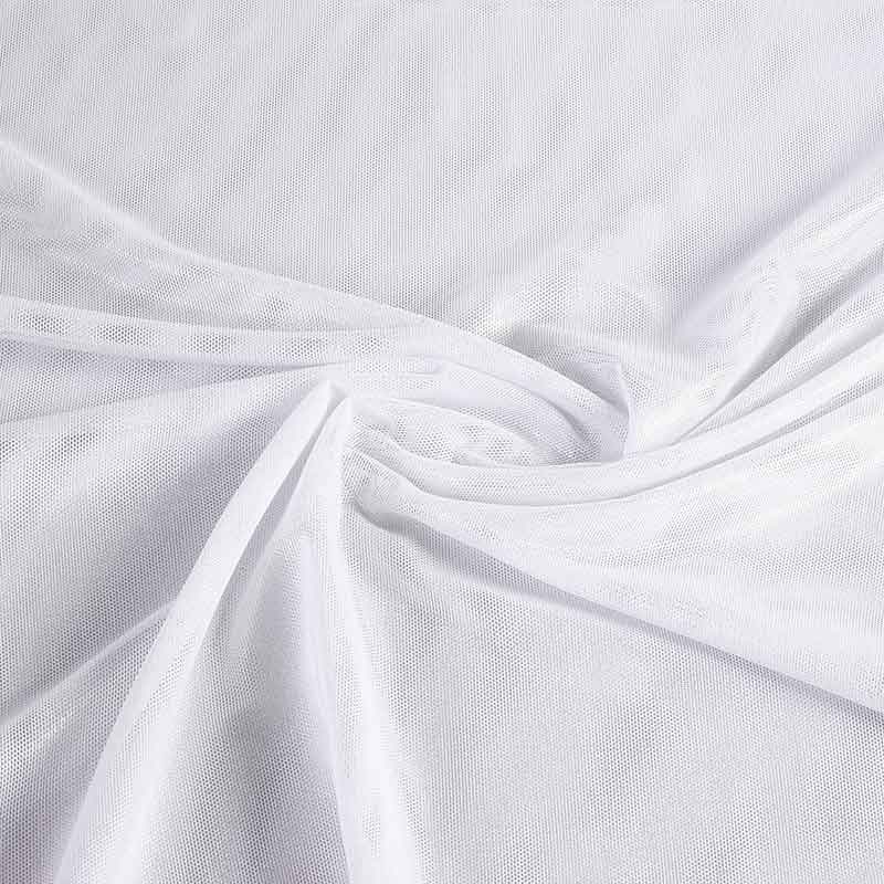 Stretch mesh foil fabric white