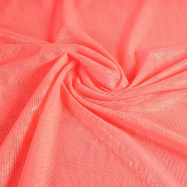 Stretch mesh foil fabric orange