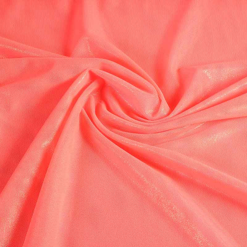 Stretch mesh foil fabric orange
