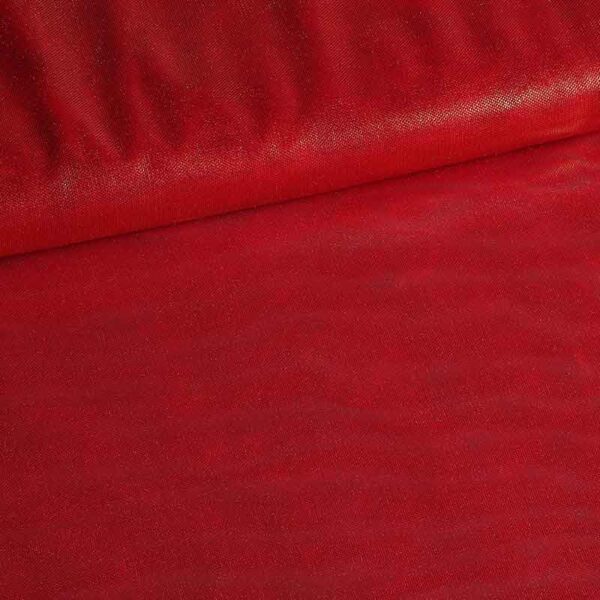 Stretch mesh foil fabric red
