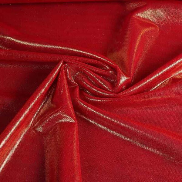 Stretch mesh foil fabric red