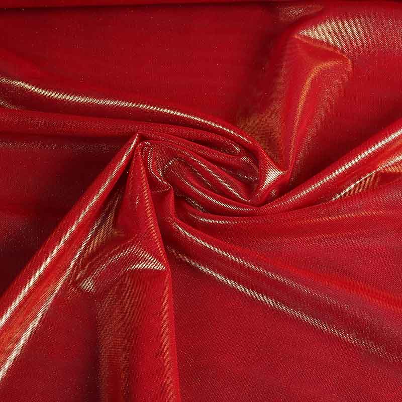 Stretch mesh foil fabric red