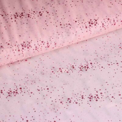 Mesh fabric glitter spot pink