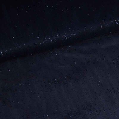 Mesh fabric glitter dot dark blue