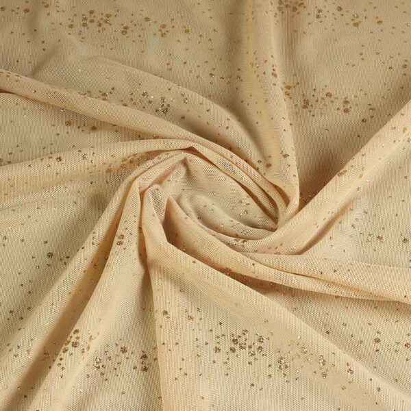 Mesh fabric glitter spot skin tone