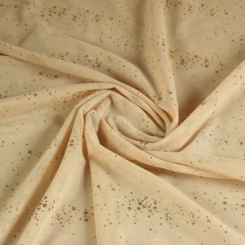 Mesh fabric glitter spot skin tone