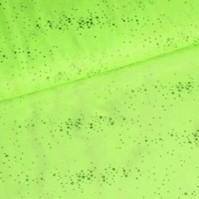 Mesh fabric glitter dots lime