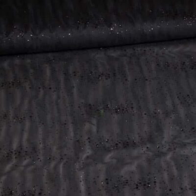 Mesh fabric glitter spot black