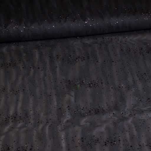 Mesh fabric glitter spot black