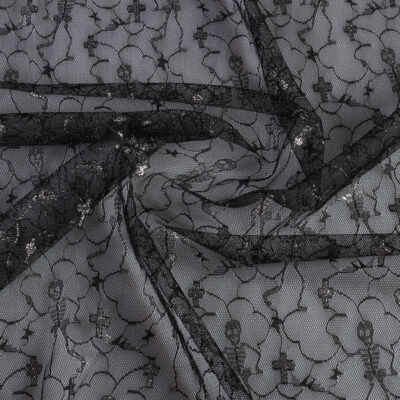Mesh fabric black silver