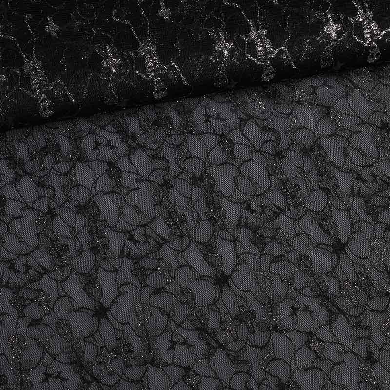 Mesh fabric black silver
