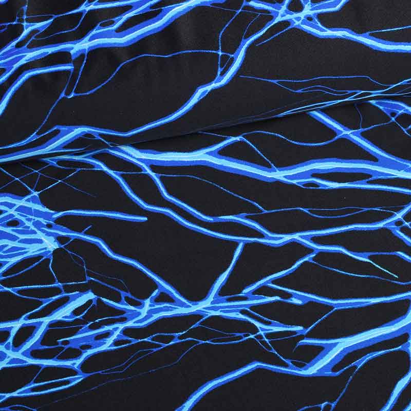 Stretch 4 Way fabric lightning cobalt