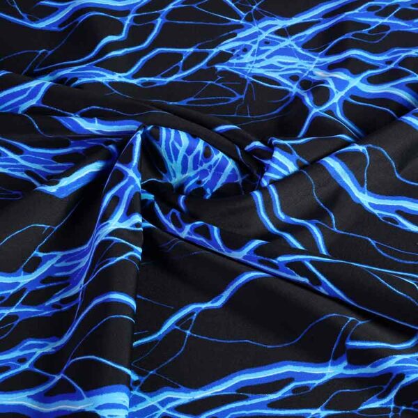 Stretch 4 Way fabric lightning cobalt