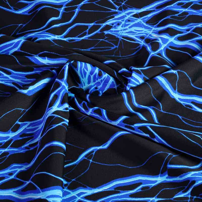 Stretch 4 Way fabric lightning cobalt