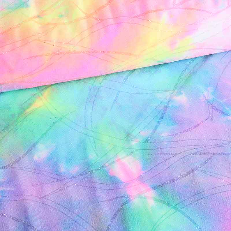 Stretch 4-Way fabric Tye Dye Glitter multicolor