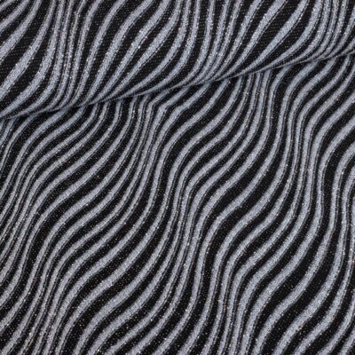 Glitter fantasy stripe fabric black silver