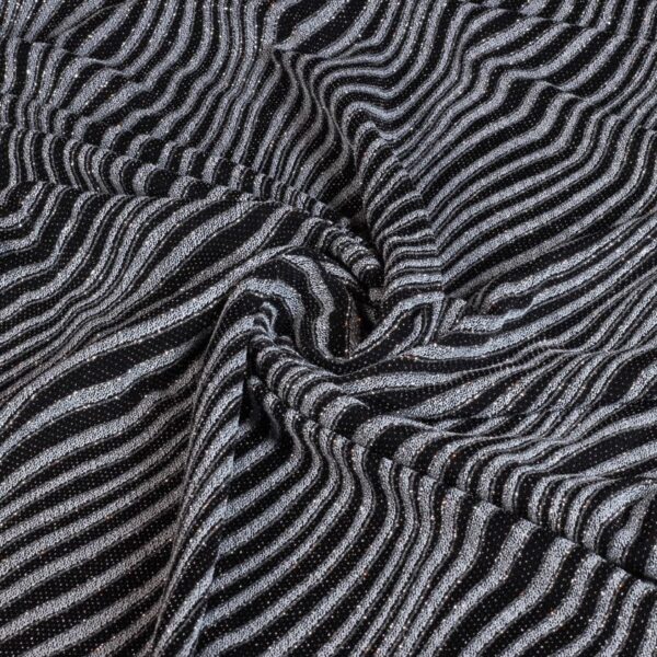Glitter fantasy stripe fabric black silver