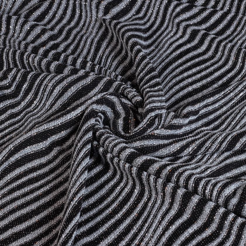 Glitter fantasy stripe fabric black silver